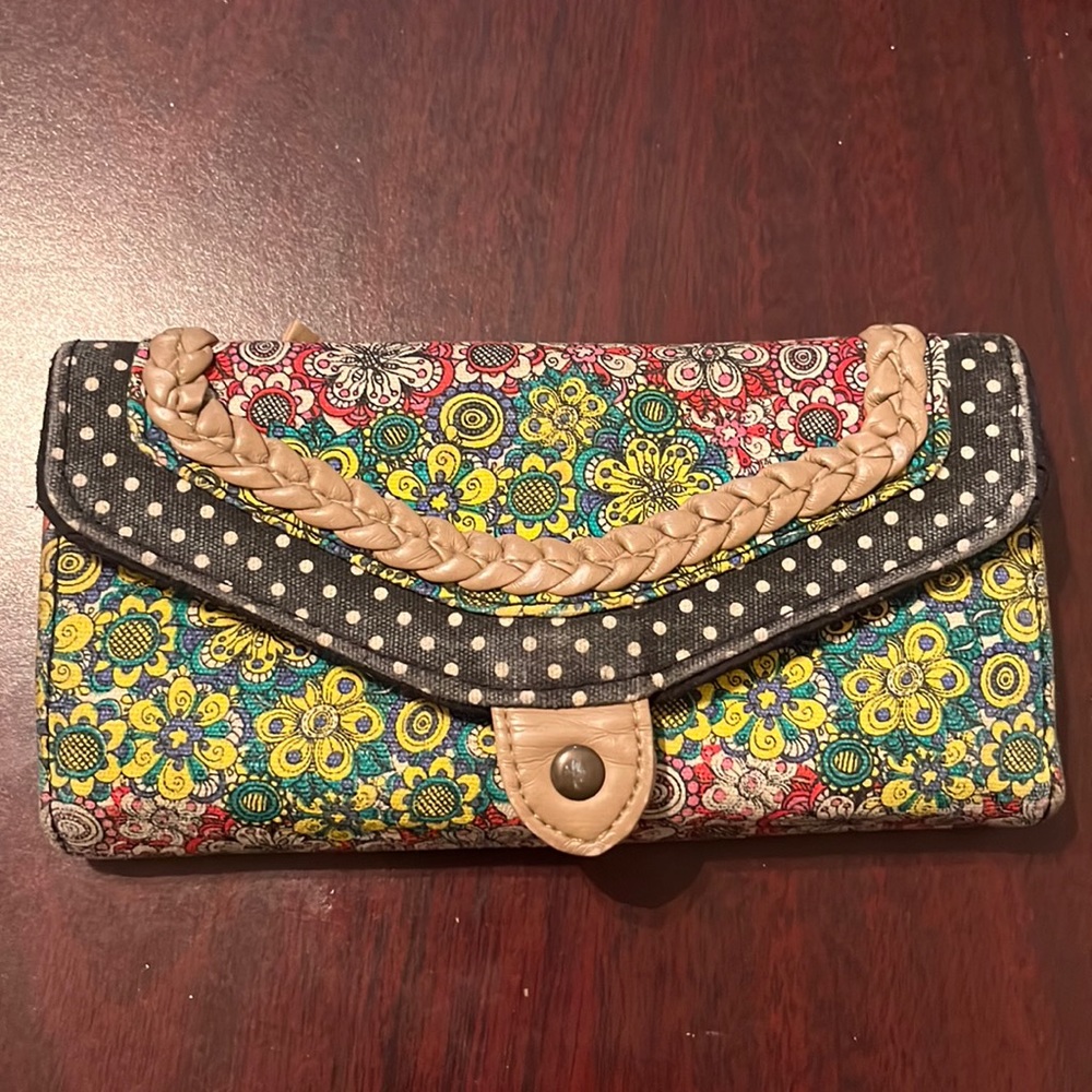 Patchwork trifold wallet